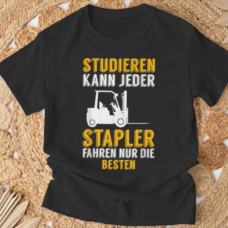 Men's Stapler Fahren Nur Die Beste Forklift Black T-Shirt Geschenke für alte Männer