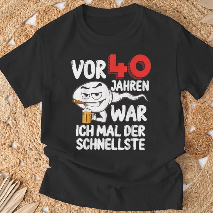 Men's Vor 40 Jahren War Ich Mal Der Fastelste 40Th Birthday T-Shirt Geschenke für alte Männer