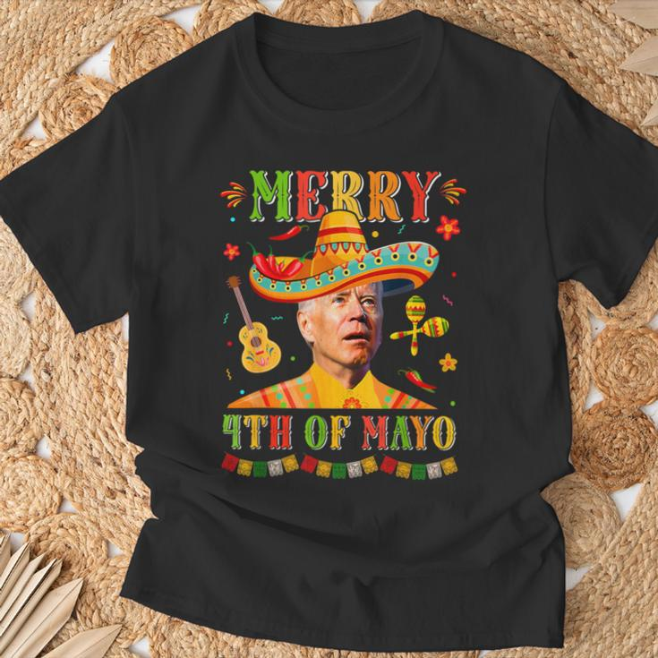 Merry 4Th Of Mayo Sombrero Joe Biden Cinco De Mayo Mexican T-Shirt Gifts for Old Men
