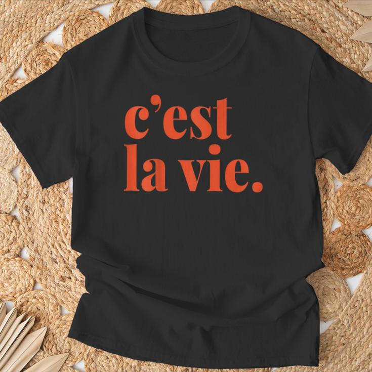 Minimalist French C'est La Vie T-Shirt Geschenke für alte Männer