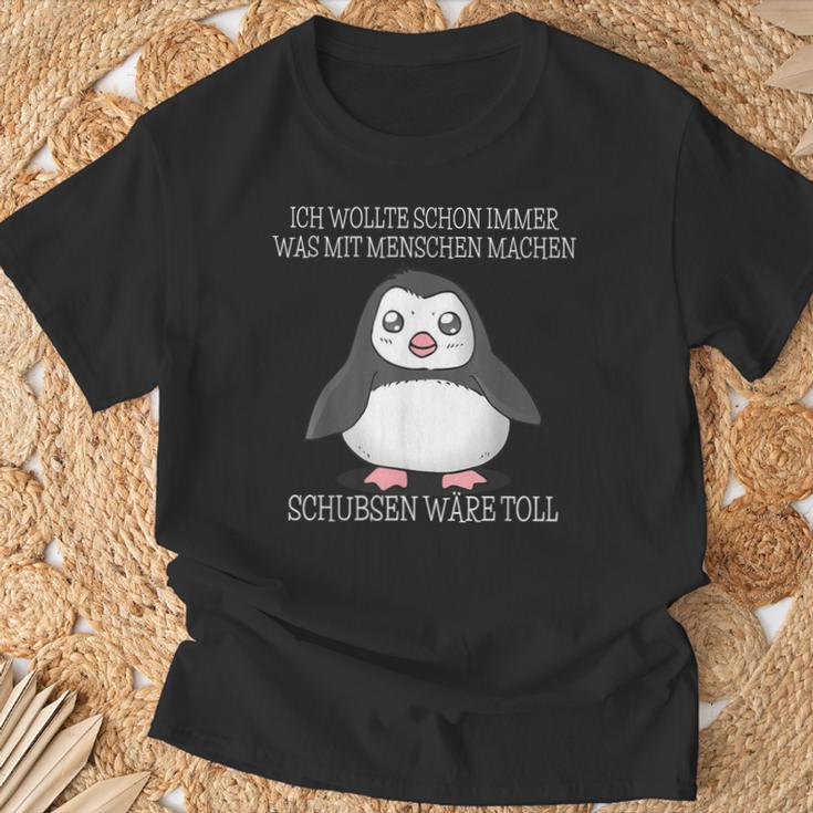 Was Mit Menschen Machen Schubsen Would Toll I Evil Penguin T-Shirt Geschenke für alte Männer