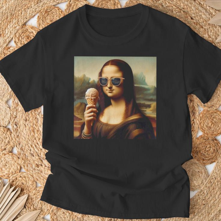 Mona Lisa Eiscreme T-Shirt Geschenke für alte Männer