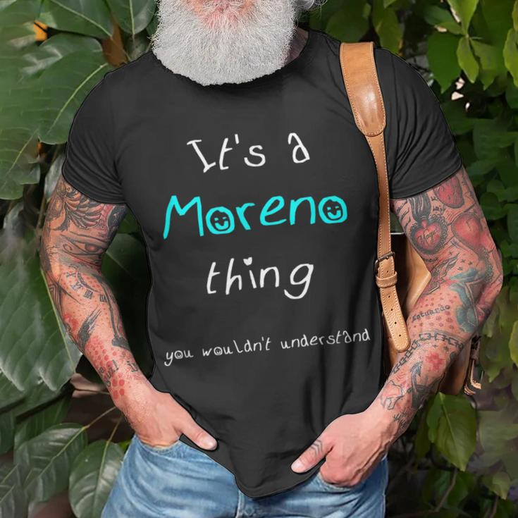 Moreno Last Name Family Names T-Shirt Gifts for Old Men