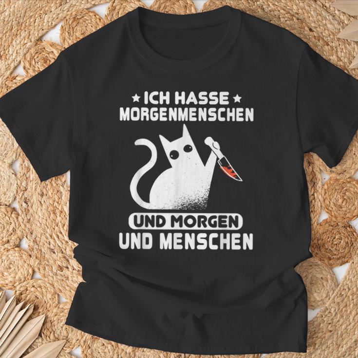 Morgenmuffel Morgen Und Menschen Ich Hasse Morgenschen T-Shirt Geschenke für alte Männer