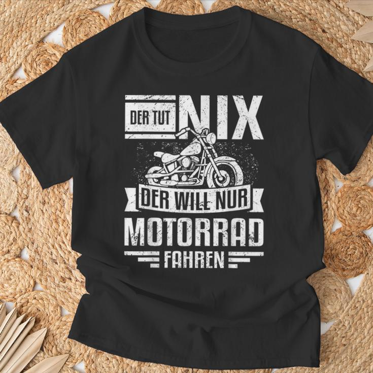 With Motorcycle Rider Der Tut Nix Der Will Nur Motorcycle Fahren T-Shirt Geschenke für alte Männer