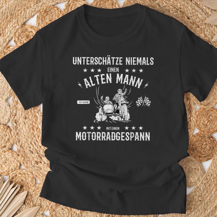 Motorrad Gespann Beiwagen Motorradfahrer Slogan T-Shirt Geschenke für alte Männer