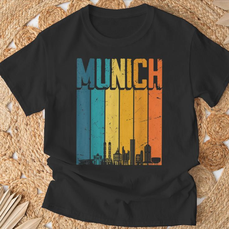 Munich Skyline Retro Vintage Souvenir Munich T-Shirt Geschenke für alte Männer