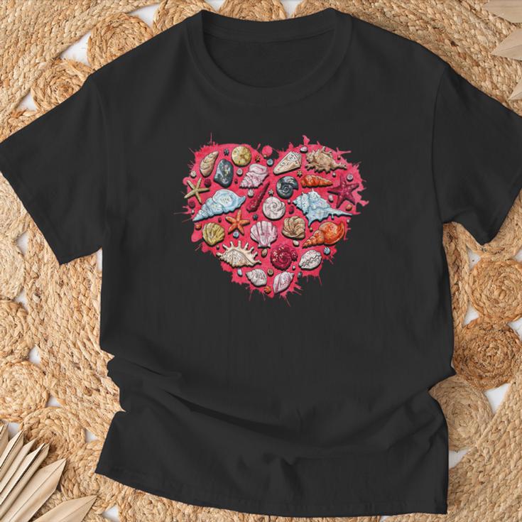 Muscheln Herz T-Shirt Geschenke für alte Männer