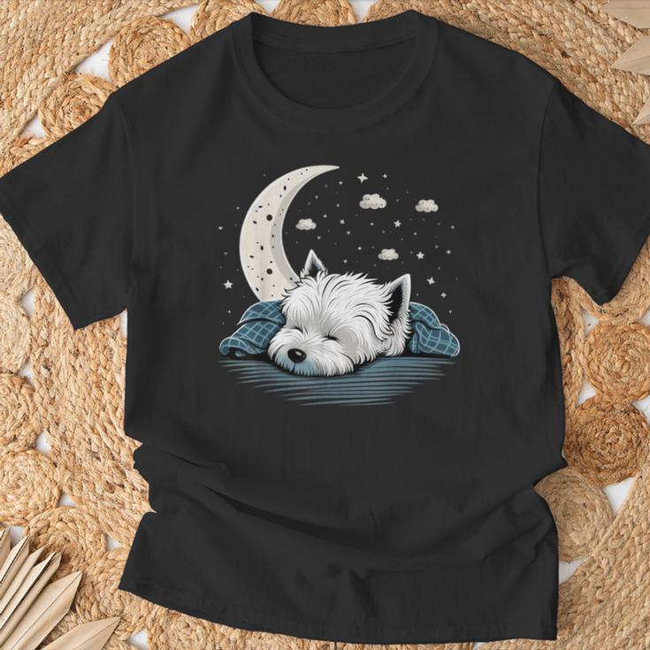 Napping Westie Pyjamas West Highland Terrier Sleeping T-Shirt Geschenke für alte Männer