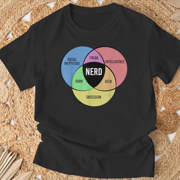 Nerd Geek Freak Dork Intelligence Obsession Saying T-Shirt Gifts for Old Men