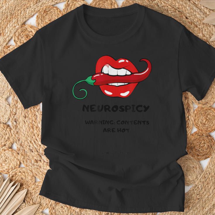 NeuroSpicy Grafik T-Shirt mit Feurigem Mund Design - Schwarz Geschenke für alte Männer