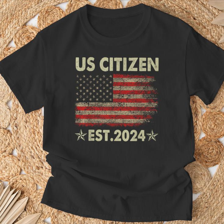 New Us Citizen Est 2024 American Immigrant Citizenship T-Shirt Gifts for Old Men