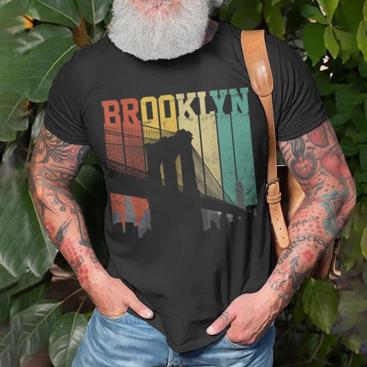 New York City Brooklyn Bridge Vintage Retro Skyline Nyc Ny T-Shirt Gifts for Old Men