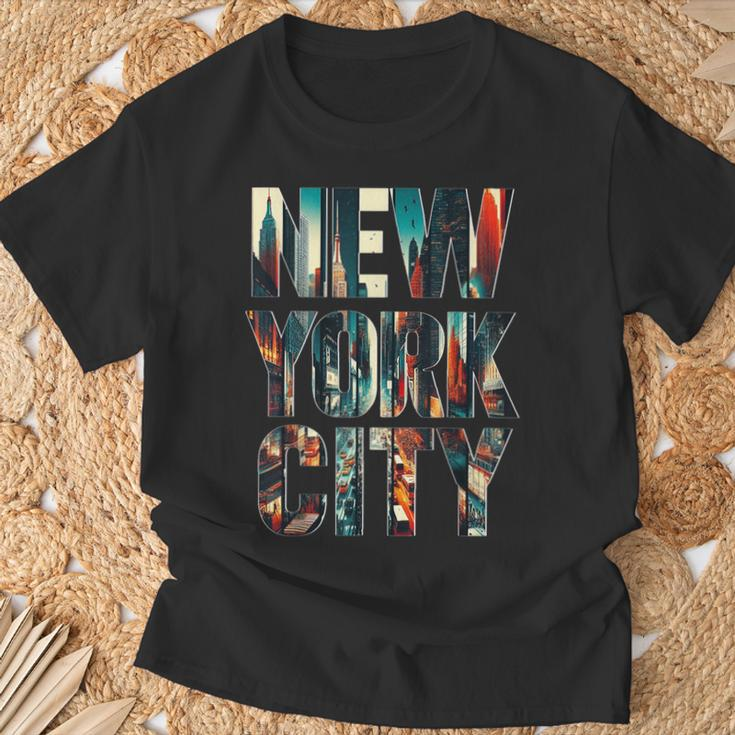 New York City Iconic Skyline Souvenir New York Love Nyc T-Shirt Gifts for Old Men