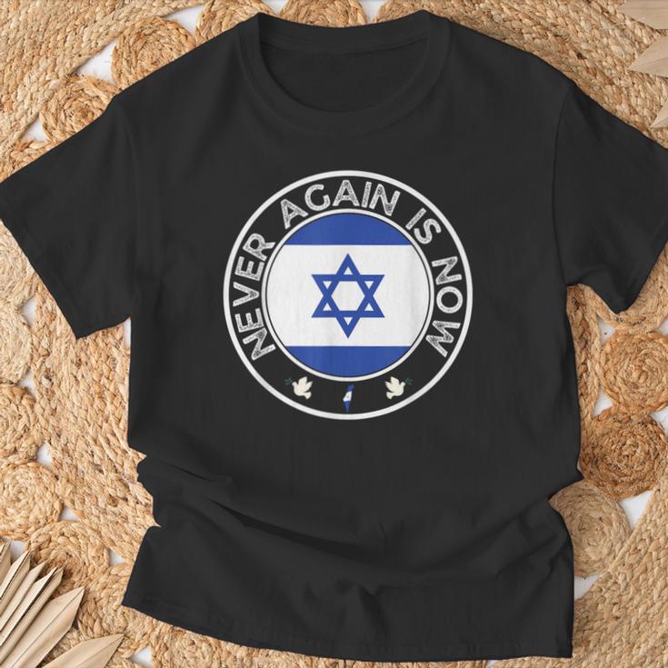 Nie Wieder Ist Jetzt Unterstützung Für Jeden Und Israel T-Shirt Geschenke für alte Männer