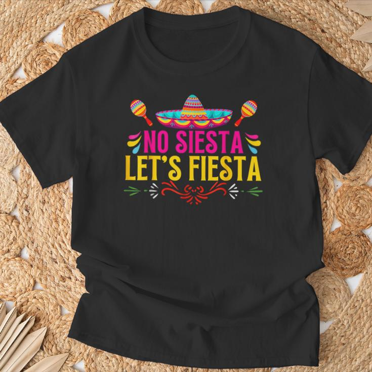 No Siesta Let's Fiesta Mexican Cinco De Mayo Fiesta Squad T-Shirt Gifts for Old Men