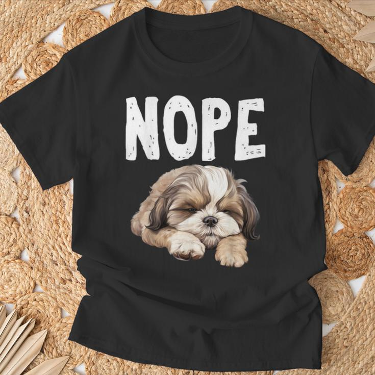 Nope Lazy Dog Shih Tzu T-Shirt Gifts for Old Men
