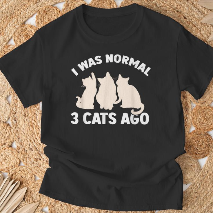 I Was Normal 3 Cats Ago Cat Kitten Kitty T-Shirt Gifts for Old Men