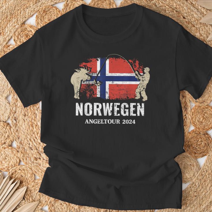 Norwegen Angeln 2024 Angler Norwegen Angeln T-Shirt Geschenke für alte Männer