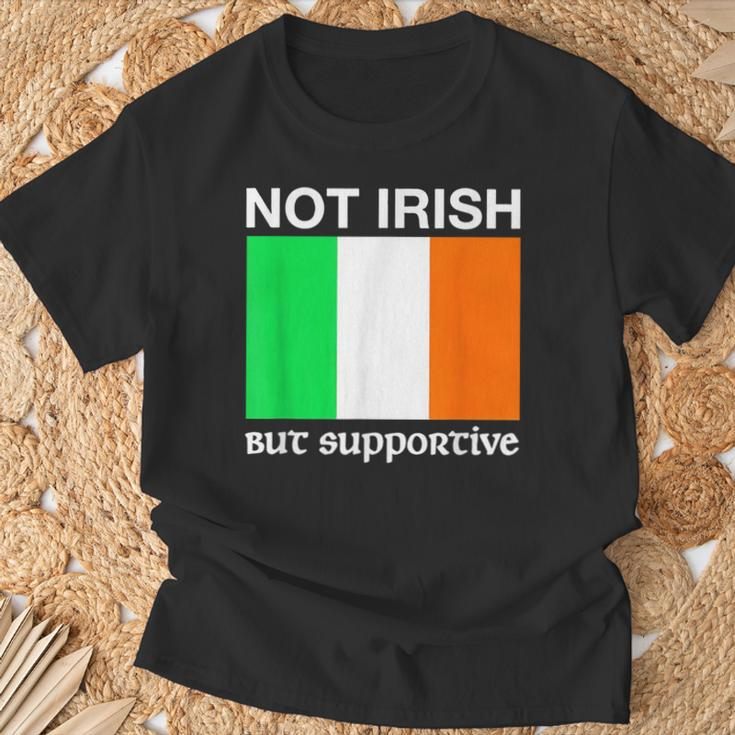 Not Irish But Supportive Ireland Flag T-Shirt Gifts for Old Men