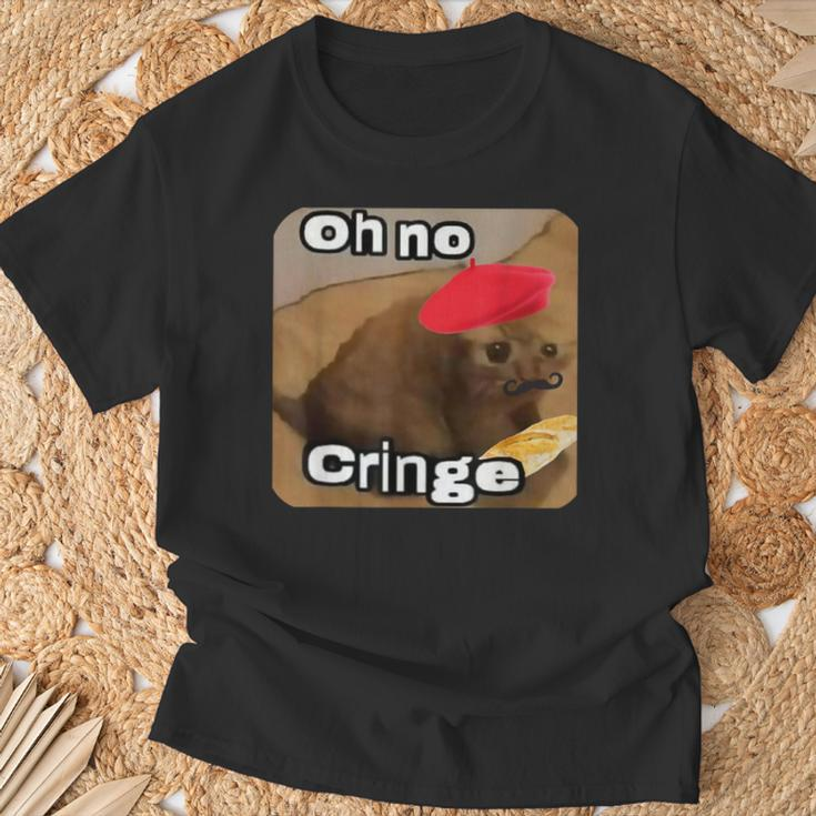 Oh No Cringe Cat French Baguette Internet Cat Meme T-Shirt Geschenke für alte Männer