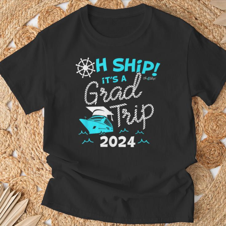 Oh Ship It's A Grad Trip 2024 Cruise Graduation 2024 T-Shirt Gifts for Old Men