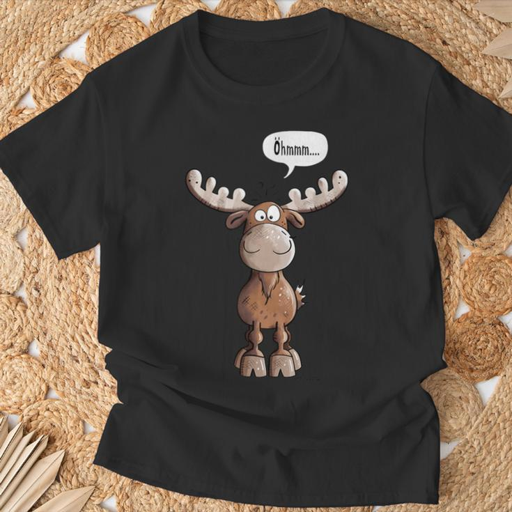 Öhmmm Elk I Deer Reindeer Animal Print Animal Motif T-Shirt Geschenke für alte Männer