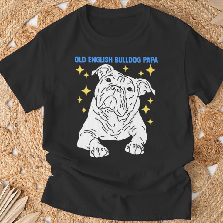 Old English Bulldog Papa Herrchen Old English Bulldog T-Shirt Geschenke für alte Männer