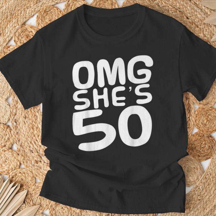 Omg She's 50Th Birthday Crew 50 Year Old Birthday Squad T-Shirt Gifts for Old Men