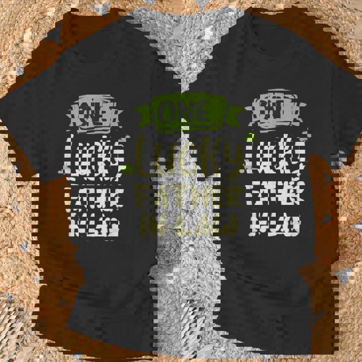 One Lucky Father-In-Law St Patrick's Day Family T-Shirt Gifts for Old Men