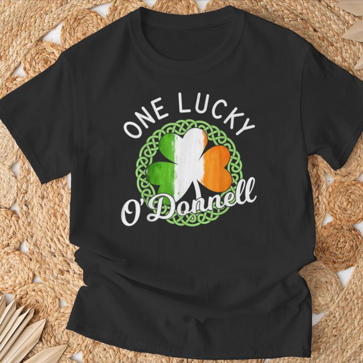 One Lucky O'donnell Irish Family Name T-Shirt Gifts for Old Men