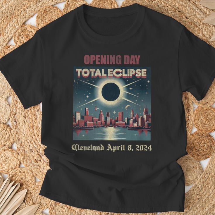 Opening Day Total Eclipse Cleveland April 8 2024 T-Shirt Gifts for Old Men