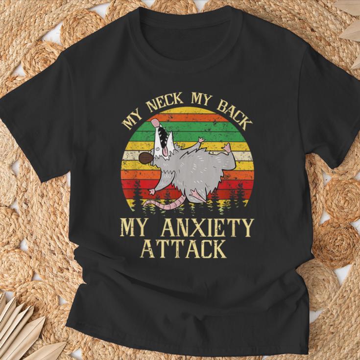 Opossum My Neck Back My Anxiety Attack Possum Team Trash T-Shirt Gifts for Old Men