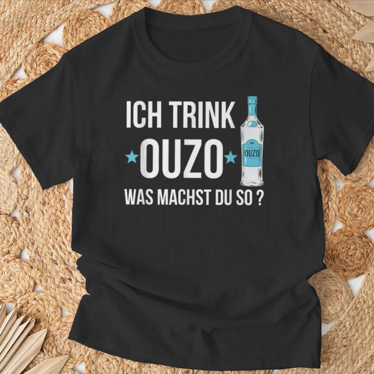 Ouzo Griechenland Urlaub Gyros Corfu Athens T-Shirt Geschenke für alte Männer