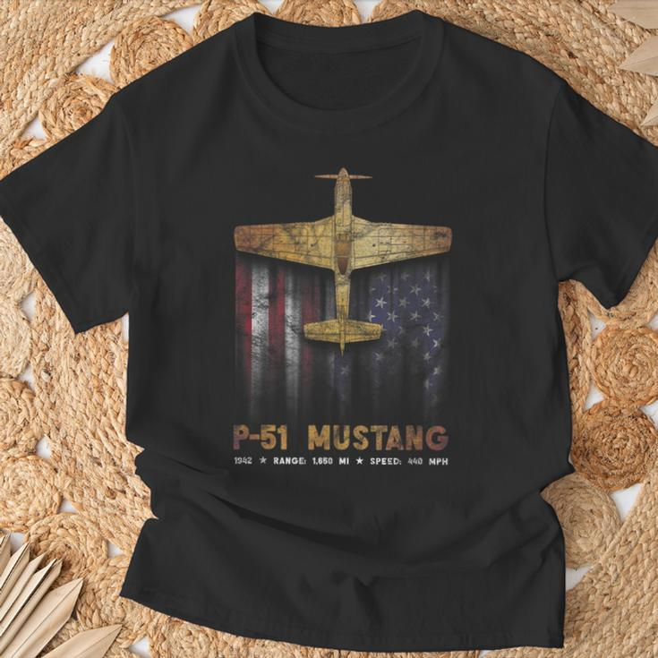 P-51 Mustang Wwii Fighter Plane T-Shirt Gifts for Old Men