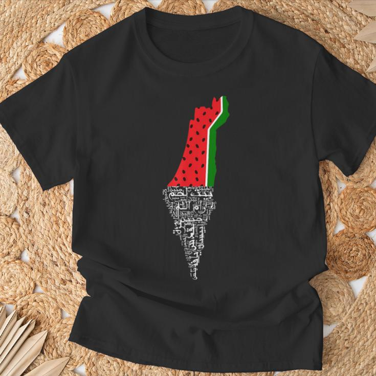Palestine Map Watermelon T-Shirt Geschenke für alte Männer
