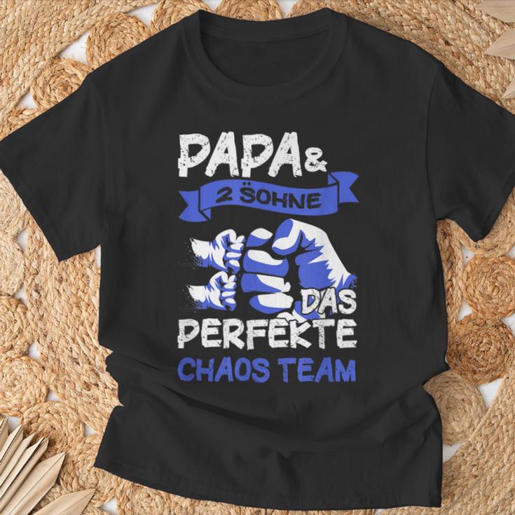 Papa 2 Söhne Perfekte Chaos Team Father's Day T-Shirt Geschenke für alte Männer