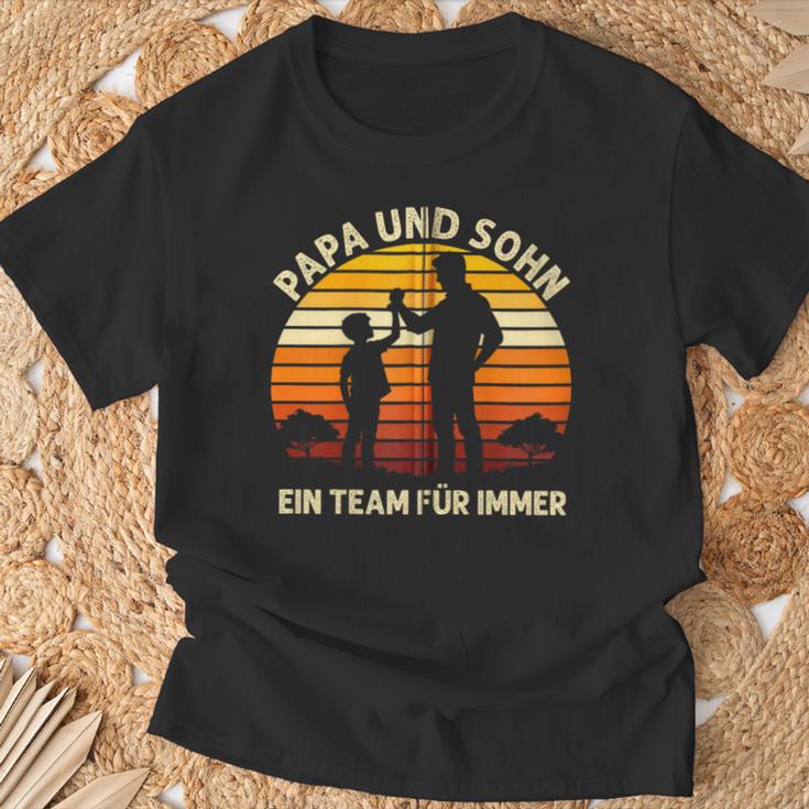 Papa & Sohn Ein Team Für Immerater Sohn Geschenkeatertag Kapuzenjacke T-Shirt Geschenke für alte Männer