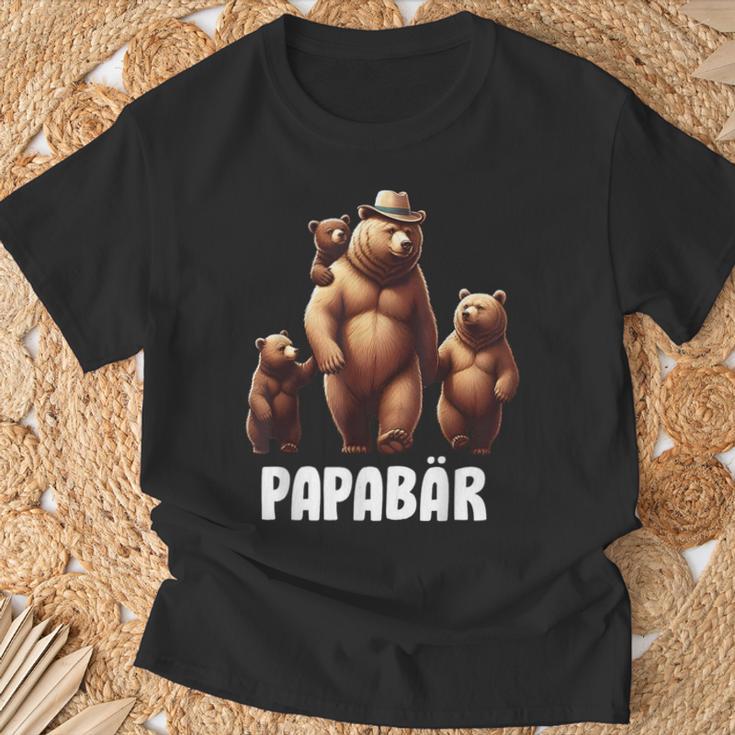 Papa Bärater 3 Kinder Familien Papaatertag T-Shirt Geschenke für alte Männer