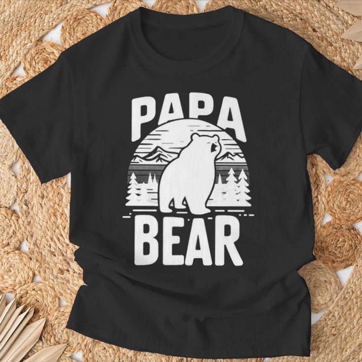 Papa Bear Für Stolzenater Ehemann Onkel Zumatertag T-Shirt Geschenke für alte Männer