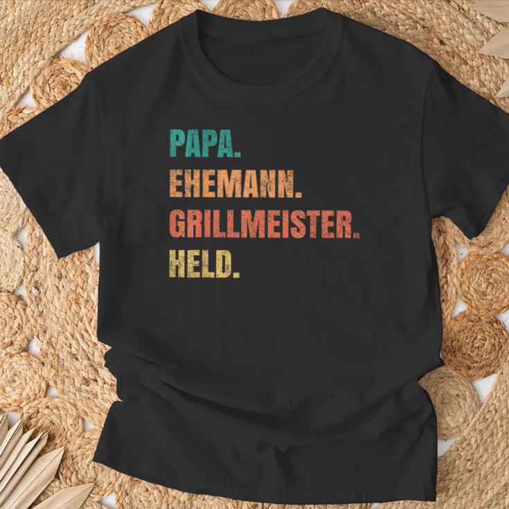 Papa Grillmeister Husband Hero T-Shirt Geschenke für alte Männer