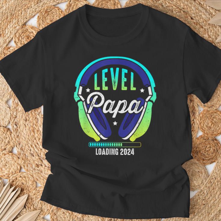 Papa Level Loading Schwangerschafterkünden Baby Party 2024 T-Shirt Geschenke für alte Männer