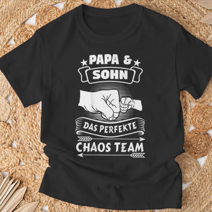 Papa Sohn Das Perfekte Chaos Team Father Partner Look S T-Shirt Geschenke für alte Männer