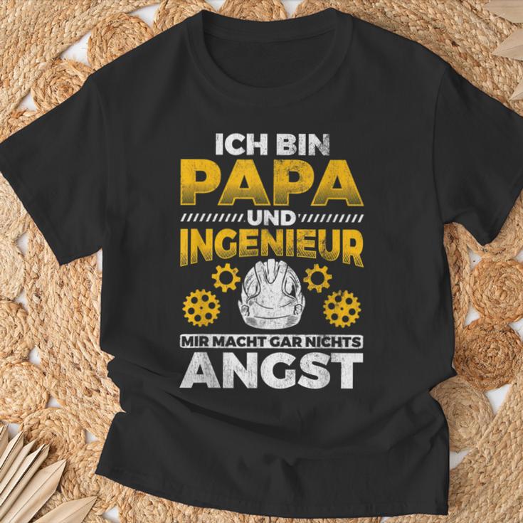 Papa Und Ingenieur Nichts Macht Angst Father Engineer T-Shirt Geschenke für alte Männer