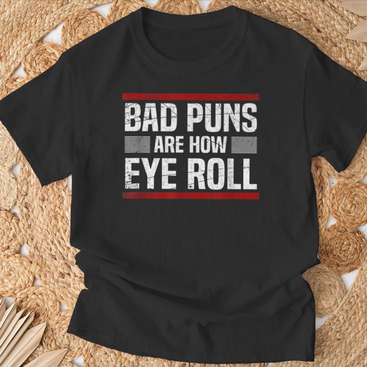 Papa Witze Sind Wie Ein Augenrolle Father Jokes T-Shirt Geschenke für alte Männer