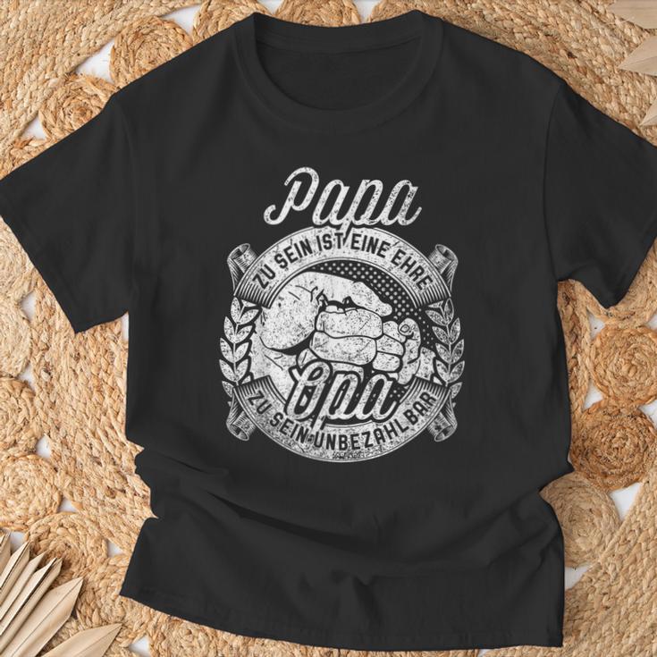 Papa Zu Sein Ist Eine Ehre Opa Zu Sein Unbezahl T-Shirt Geschenke für alte Männer