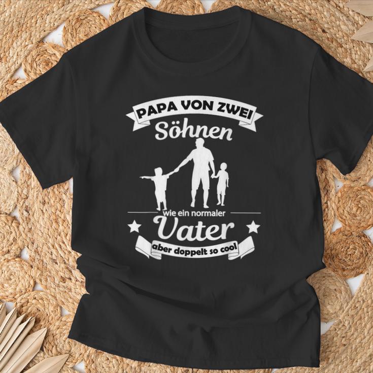 Papaon Zwei Söhn Double Cool Fatheron 2 Söhne T-Shirt Geschenke für alte Männer