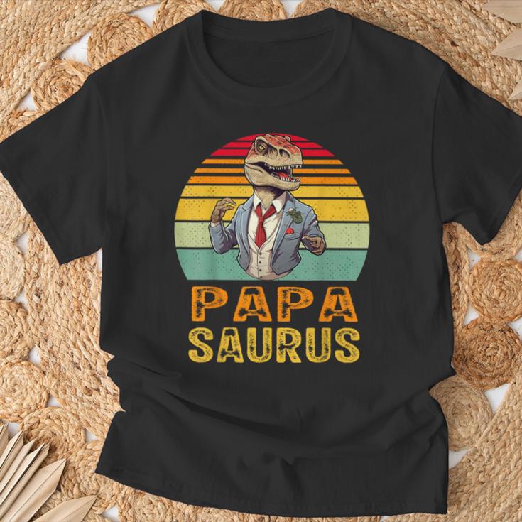 Papasaurus Papaatertag Bester Papa T-Rex Papaatertag T-Shirt Geschenke für alte Männer