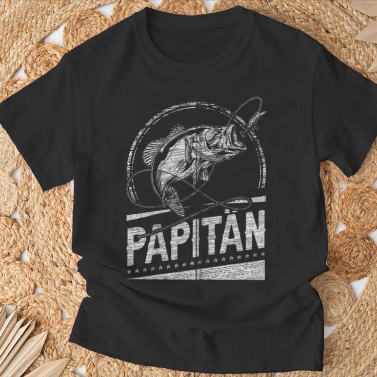 Papitän Papa Angler Papa Fischerintage-Look Kapuzenjacke T-Shirt Geschenke für alte Männer