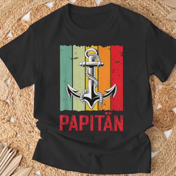 Papitänatertag Bester Papa Anker Norden Kapitänater Papi T-Shirt Geschenke für alte Männer